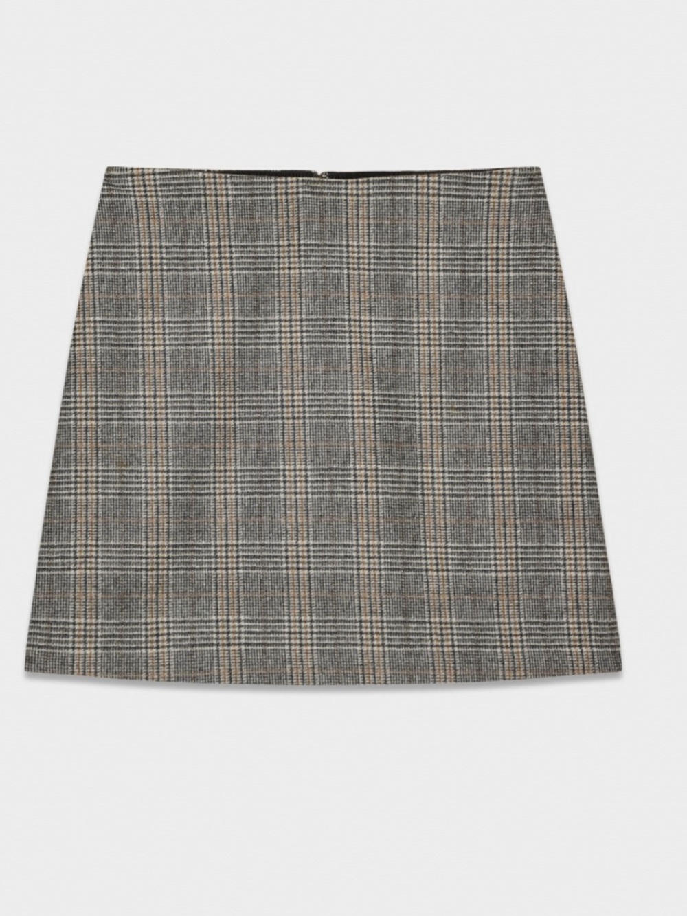 Aritzia Plaid Mini Skirt in Gray and Tan Check
